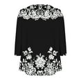 thumbnail image 4 of Women's Tops Fashion Casual Printed Round Neck Long Sleeve T-Shirt Button Tops Basic Tees For Women, 4 of 5
