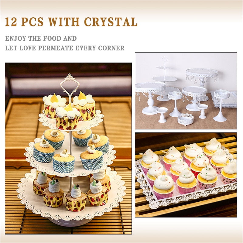 Cake Display 30cm Cake Dome /& Plate 6 X Plastic Cake Dome /& Metal Plate Cake Cover