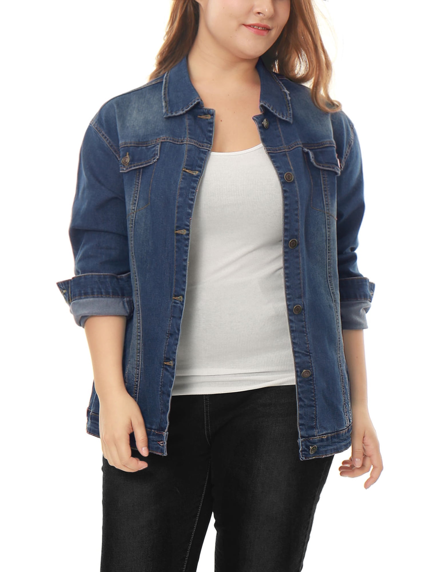 plus size lightweight jean jacket
