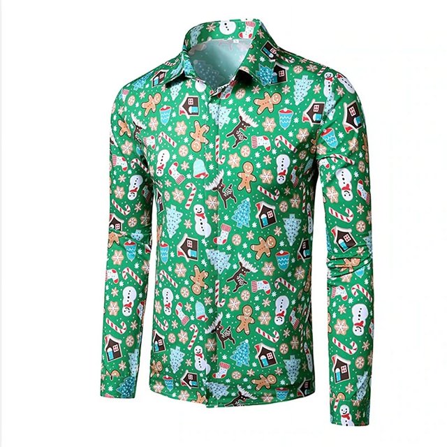 Camisa de muñeco de nieve con estampado HD de alta calidad botones de camisa para hombre diseño de diseñador solapa para hombre talla grande