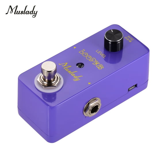 Muslady Mini Looper Effect Pedal Guitar Loopers Bass Loop Pedal Ullimited Overdubs 5 Minutes Looping Time with USB Interface Purple