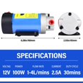 thumbnail image 2 of NORJIN 12V 100W Electric Oil Extractor Pump with Tubes, Diesel Fluid Transfer Pump for Car, Marine, RV, Boat, Motorcycle, 2 of 9