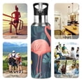 thumbnail image 7 of Yayeee 20oz Insulated Water Bottle Double Wall Stainless Steel with Flip Straw Lid, Pink Floral Flamingo, 7 of 7