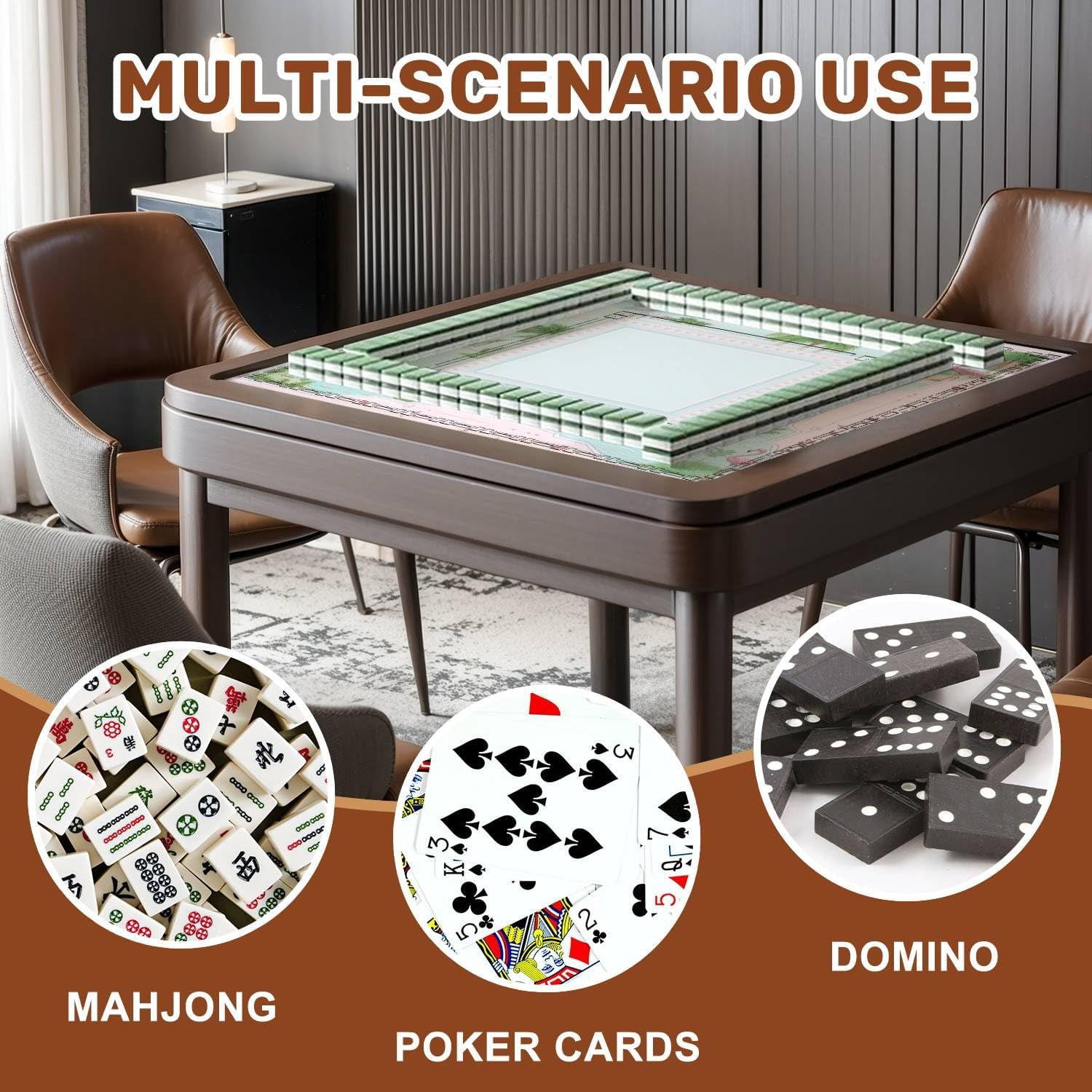 Mahjong Mat 31.5" x 31.5" Tropical Beach Palm Trees Blue Water Pink Design Non-Slip Noise Reduction Mahjong Tiles Table Cover for Dominoes Poker Card Board and Tile Games
