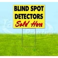 thumbnail image 1 of Blind Spot Detectors Sold Here Yellow Cursive (18" x 24") Yard Sign, Includes Metal Step Stake, 1 of 6