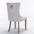 thumbnail image 5 of Modern Tufted Linen Upholstered Dining Chairs with Nailhead Trim, Set of 2, Beige, 5 of 10