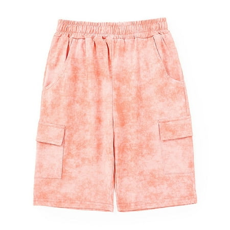 

Huvoen Cotton Linen Summer Casual Shorts Kids Child s Summer Solid Boys and Girls Baby Botton Short Pants Denim Cute Shorts Overalls Pinks 10 Years