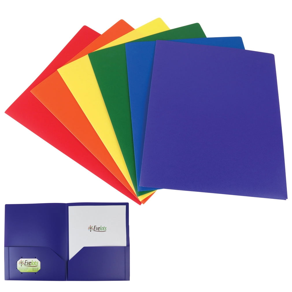 Heavy Duty Plastic 2 Pocket Folders YOURE LOVING IT 6 Assorted Colors for A4 Size Papers Includes Business Card Slot 