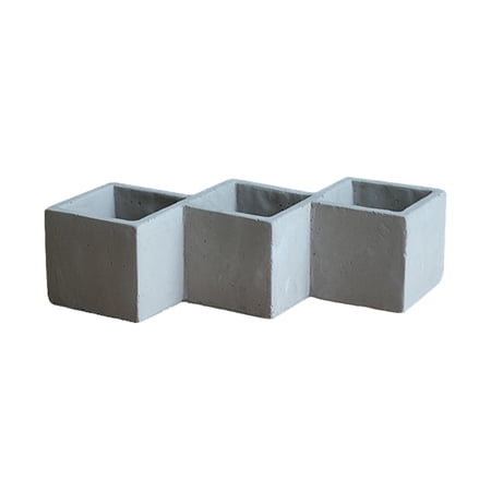 CSCHome Square Geometric Cement Pots Combination Planter Breathable Walls  Better for Plant Roots to Breathe Can Be Placed in the Office or Garden  Living Room