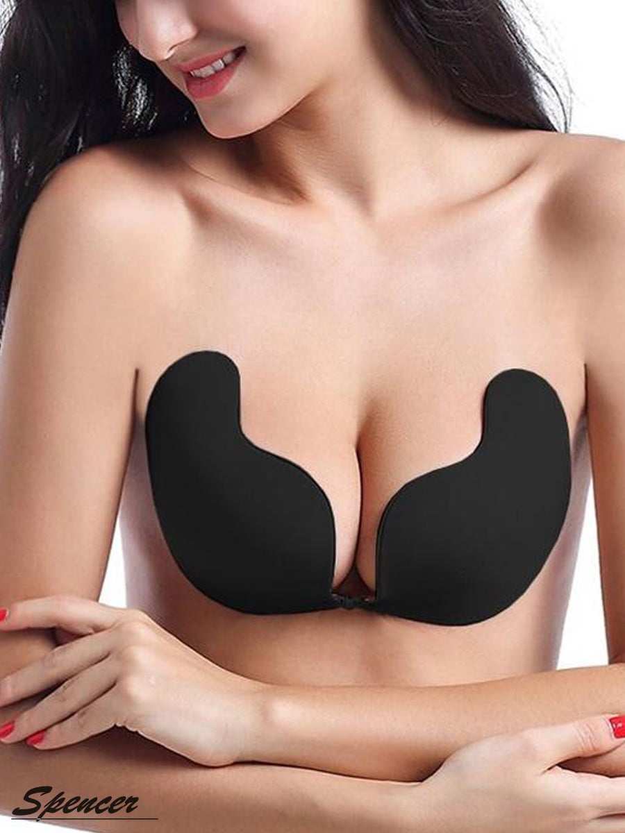 Spencer Women's Strapless Sticky Bra Self Adhesive Backless Push Up Bra  Reusable Invisible Silicone Bras Skin,A Cup 