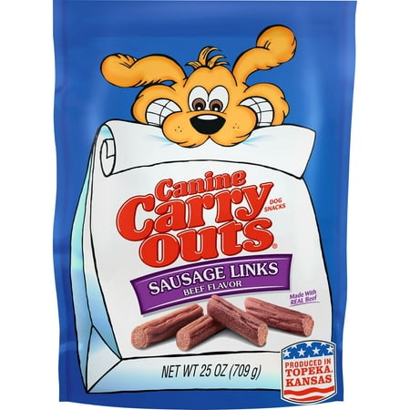 Canine Carry Outs Sausage Links, Beef Flavor Dog Snacks,