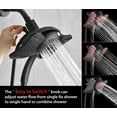 thumbnail image 4 of KESTE Shower Head with Handheld Spray Combo: High Pressure 2 in 1 Shower Heads with 60” Hose & 9 Mode Adjustable Handheld Shower, Double Rain Showerhead for Bathroom with Anti-Clog Nozzles, Black, 4 of 7