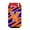 Blue Orange, variant on Letter V Initial Tiger Stripe - Blue Orange  Can or Bottle Hugger