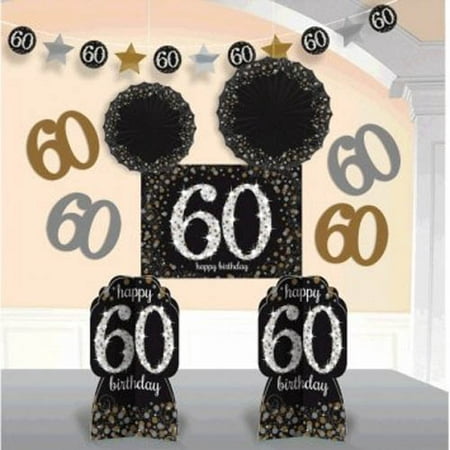 Over the Hill 'Sparkling Celebration' 60th Birthday Room Decorating Kit