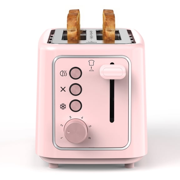 Maircle 2 Slice Toaster, Bread Toaster With Extra Wide Slots,6 Browning Settings, Defrost/Cancel/Bagel Button For Bagels, Waffles, Bread