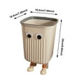 thumbnail image 3 of qiangxu,Cartoon Cute Large Capacity Can Large Opening Detachable Mouth Edge Garbage Cans Lightweight Durable Easy to Clean Wastebaskets for Living Room Bedroom Beige 7.56*7.28*9.84'', 3 of 8