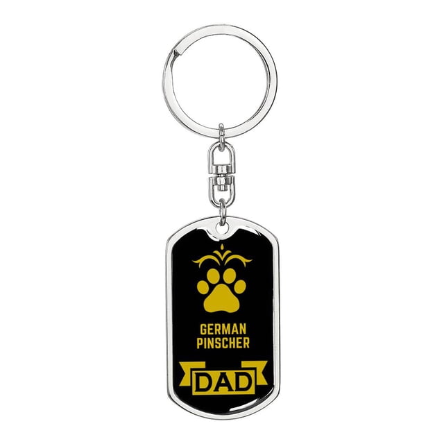 German Pinscher Keychain Stainless Steel or 18k Gold