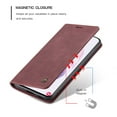 thumbnail image 3 of Dteck Case For Samsung Galaxy S21 6.2-inch,Magnetic Leather Luxury Card Holder Pocket Case Shockproof Full Protective Kickstand Retro Flip Cover,Winered, 3 of 8