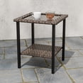 thumbnail image 3 of EAGLE PEAK Ocean Vista Patio Outdoor Coffee Table Variated Brown Wicker End Table, Indoor & Outdoor, Brown, 3 of 9