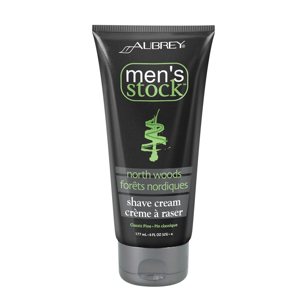 Aubrey Mens Stock North Woods Shave Cream | Invigorating Formula For A Smooth, Close Shave | Avocado & Wheat Germ Oils | Classic Pine Scent | 6oz - image 1 of 6