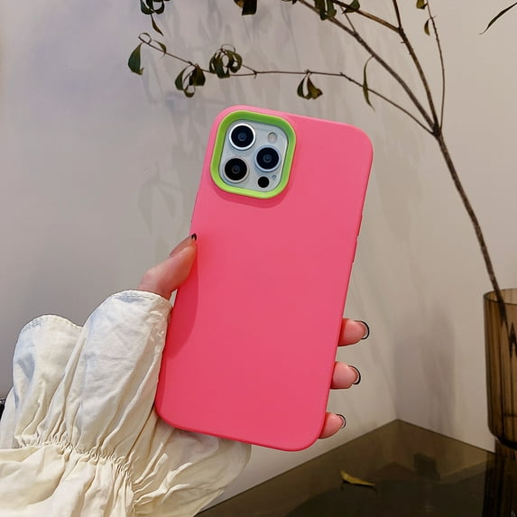 Nalacover Case for iPhone 14 Pro Max, Candy Color Soft Liquid Silicone Skin-Friendly Rugged PC Bumper Slim Fit Cover with Lens Frame Protection Shockproof Anti-Slip Case for iPhone 14 Pro Max,Rose