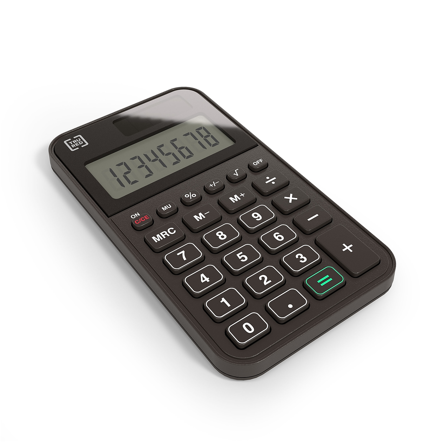 TRU RED 8-Digit Solar and Battery Pocket Calculator, Black photo 3
