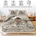 thumbnail image 5 of Twin Sze Fitted Sheet Set - Vintage Birds 2 Piece Bedding Sets 16" Deep Pocket Fitted Sheet with 1 Pillowcase, Country Envelope Postmark Farmhouse Botancial Brushed Microfiber Hotel Luxury Bed Sheets, 5 of 9