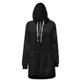 thumbnail image 4 of ZSQDM Solid Warm Zipper Hoodie Sweatshirt Pullover Long Sleeve Pocket Sweatshirt Tops Black Women Blending Sweatshirt (S), 4 of 5