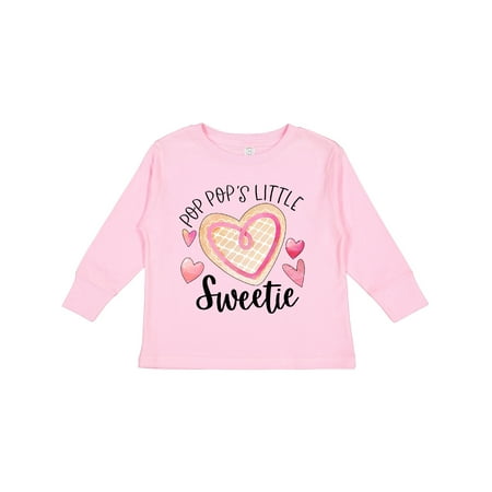 

Inktastic Pop Pop s Little Sweetie with Pink Heart Cookie Boys or Girls Long Sleeve Toddler T-Shirt
