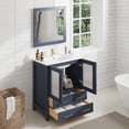 thumbnail image 4 of Vanity Art 30 Inch Single Sink Modern Bathroom Vanity Compact Set 1 Shelf 2 Dove-Tailed Drawers Ceramic Top Bathroom Cabinet with Free Mirror VA3030B, 4 of 9