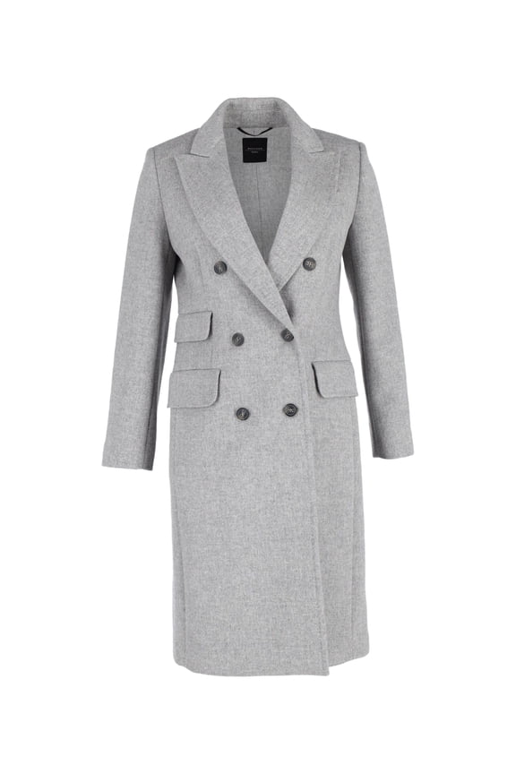 Pre-Owned Weekend Max Mara Double-Breasted Coat in Grey Wool