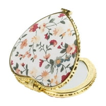 Unique Bargains Compact Heart Shape Pocket Mini Mirror for Purse White
