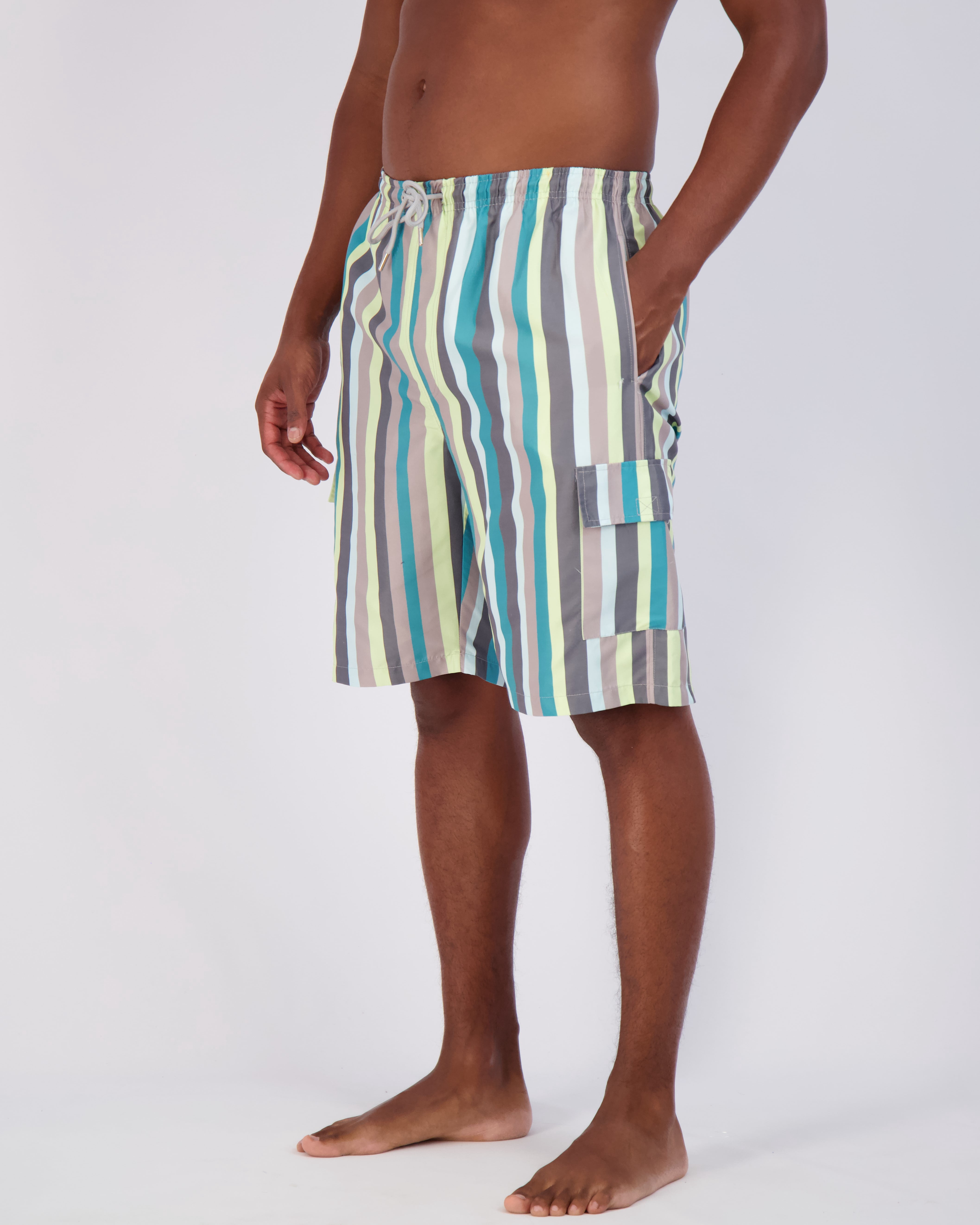 Real Essentials 3 Pack: Men's Swim Trunks with Cargo Pockets & Mesh Lining (Available in Big & Tall)