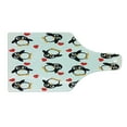 thumbnail image 2 of Sea Animals Cutting Board, Penguins with Heart Shapes Romantic Valentines Day, Decorative Tempered Glass Cutting and Serving Board, Wine Bottle Shape, Mustard White Black, by Ambesonne, 2 of 5
