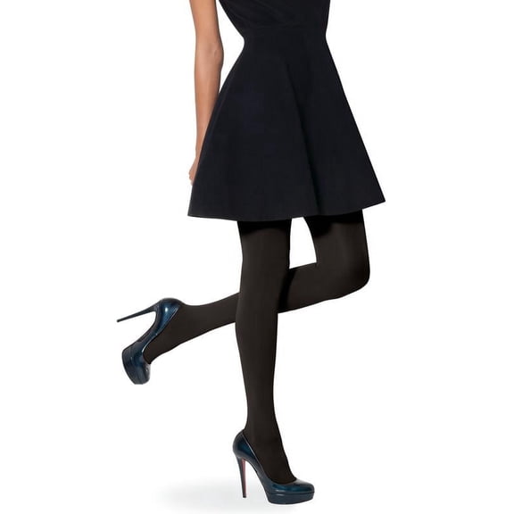 No nonsense Women's Super Opaque Control Top Tights, Black, Small