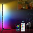 thumbnail image 2 of 59.1in RGB Corner Light w/16billion Light Colors and 300+ Scenes Modes LED Floor Light Bar 3 Control Methods for Music Sync Timing Dimmable Floor Ambient Light for Living Room Bedroom, 2 of 7