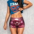 thumbnail image 3 of Balery Surreal Pink Headphones Pantalones cortos de entrenamiento estampados para mujer, sin costuras, ajustados, para gimnasio, yoga, correr, deportes, ejercicio activo, fitness.-Medium, 3 of 8