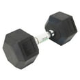 thumbnail image 3 of GoZone Rubber-Coated Hex Dumbbell – Black/Chrome, 3 of 4