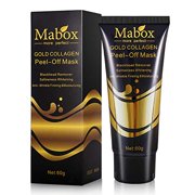 Mabox 24K Gold Facial Mask with Anti Aging and Wrinkle Formula Collagen Peel-Off Mask Brightens & Firms skin while helping remove and prevent blackheads and discoloration
