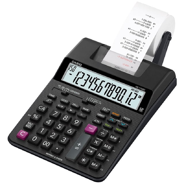 Calculadora Casio HR-170RC impresión a 2 colores / 12 caracteres