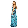 thumbnail image 2 of Riviera Sun Women's Tie Dye Maxi Dress – Boho Beach & Summer Spaghetti Strap Sundress (Black / Turquoise, X-Large), 2 of 3