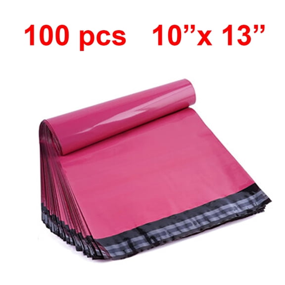 Ryhampaper 100 Pack 10"x13" Poly Mailers, Plastic Shipping Bags, Self Seal Mailing Envelopes, Waterproof & Tearproof (Pink)