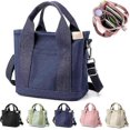 thumbnail image 1 of Multi-Pocket Tote Bag with Zipper, Canvas Japanese Handmade Handbag with Compartments, Multifunction Crossbody Shouder Bag Bag Work for Women Teen Gir, 1 of 5