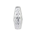 thumbnail image 1 of Urban Trends Collection 21443 Ceramic Rounded Bellied Vase with Round Lip & Embossed Wave Design, Silver - Large, 1 of 1