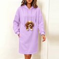 thumbnail image 6 of LWFFDAW Long Pet Pouch Hoodie Dress for Women with Dog Carrier Pockets Oversized Hoodie Fall Winter Loose Casual Hooded Sweatshirt Dress, 6 of 10