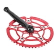 thumbnail image 4 of Plato de una sola velocidad de 47 dientes y juego de bielas BCD130 mm para bicicletas de aleación de aluminio - Accesorio de ciclismo rojo, 4 of 8