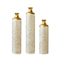 thumbnail image 6 of YIQMI Gold White Sunflower Floor Vase Set of 3 Metal Tall Decorative Dried Flowers Vases, 6 of 8