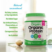 Orgain Organic Vegan 21g Protein Powder, Plant Based, Natural Unsweetened 1.59 lb