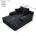 thumbnail image 3 of Modern Sleeper Sofa Bed, Corduroy Upholstered Chaise Lounge Chair with Pillows for Living Room Bedroom Office, 3 of 9