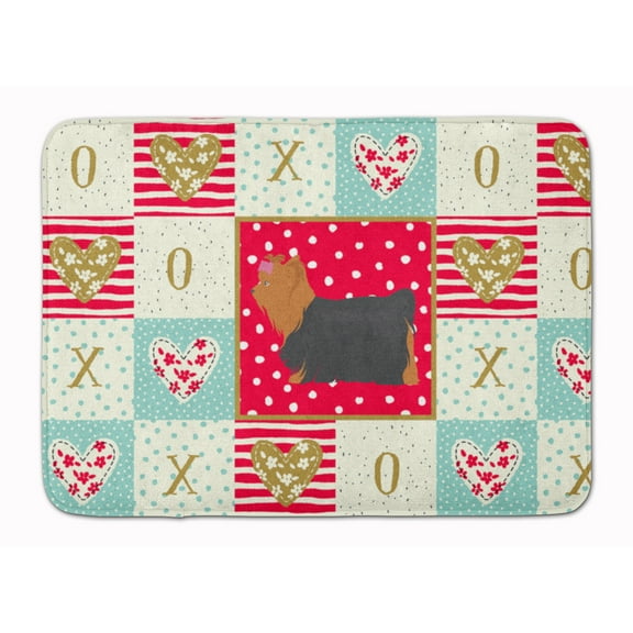 Yorkshire Terrier 1 Love Machine Washable Memory Foam Mat Red